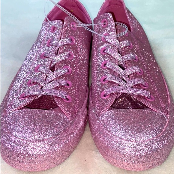 [ CONVERSE ] Glitter Pink Shoes / Size 9 - Picture 3 of 7